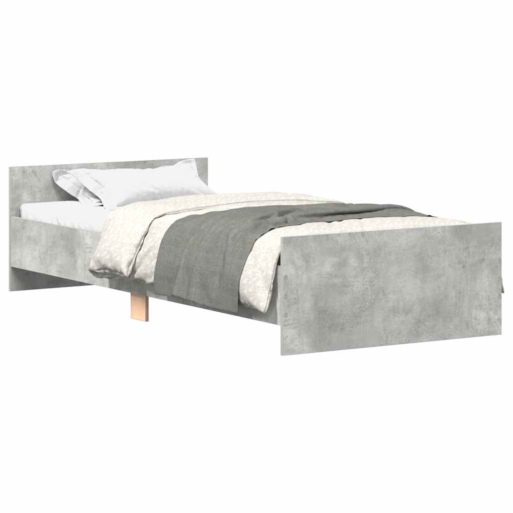 Sengeramme betonggrå 90x190 cm konstruert tre