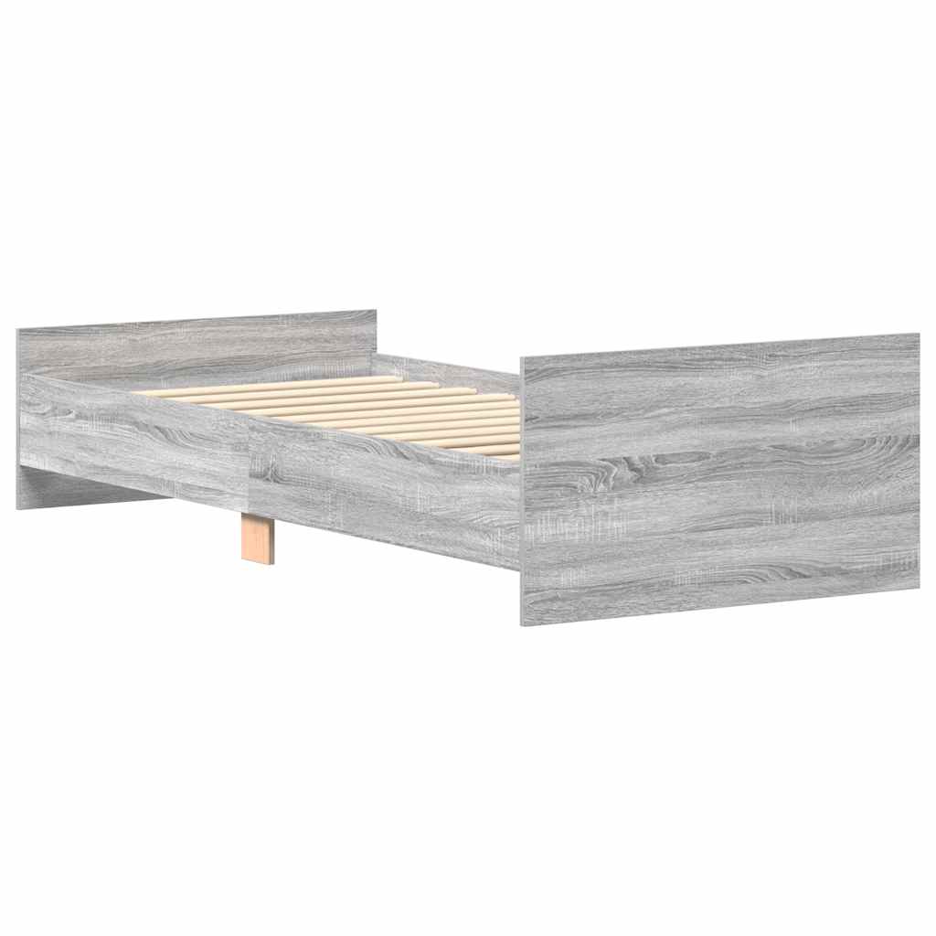 Sengeramme grå sonoma 90x190 cm konstruert tre