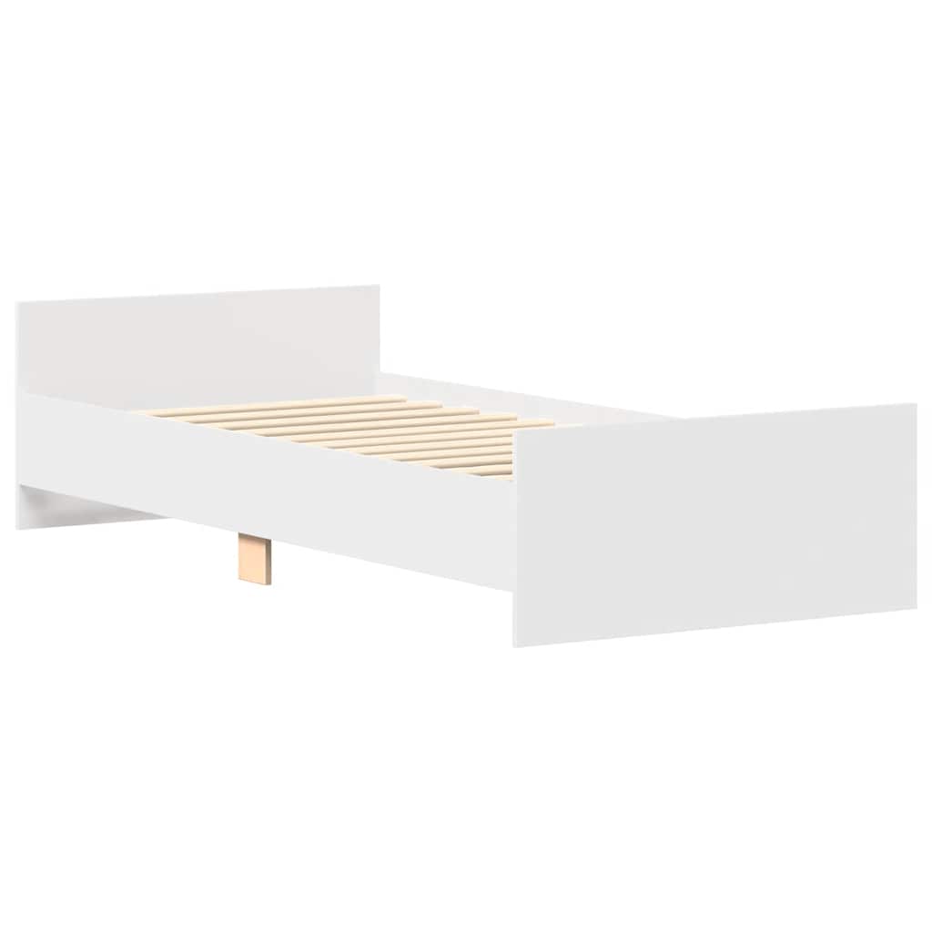 Sengeramme hvit 75x190 cm konstruert tre