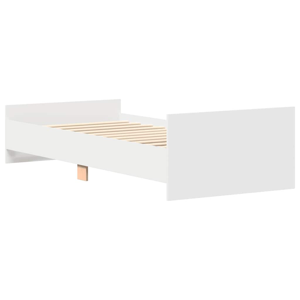 Sengeramme hvit 75x190 cm konstruert tre