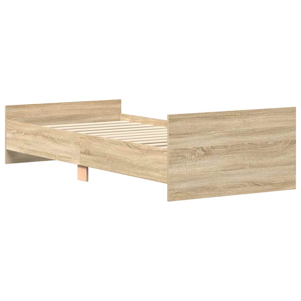 Sengeramme uten madrass sonoma eik 75x190 cm konstruert tre
