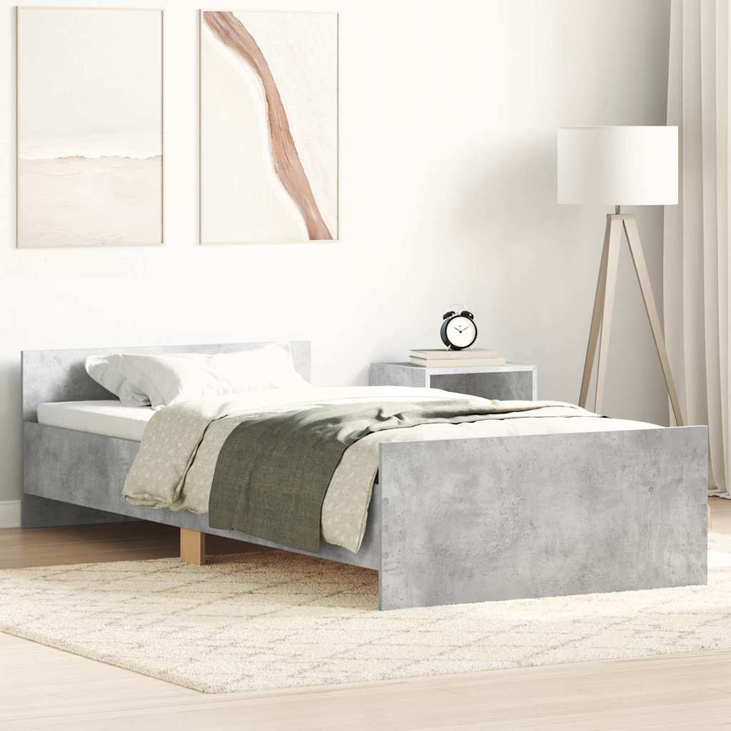 Sengeramme betonggrå 75x190 cm konstruert tre