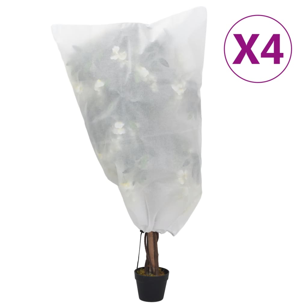Plantefleecetrekk med snor 4 stk 70 g/m² 0,8x0,8 m