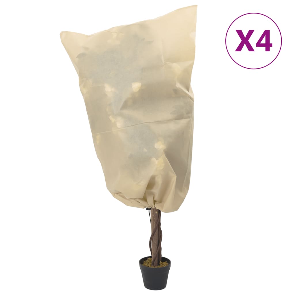 Plantefleecetrekk med snor 4 stk 70 g/m² 0,8x1 m