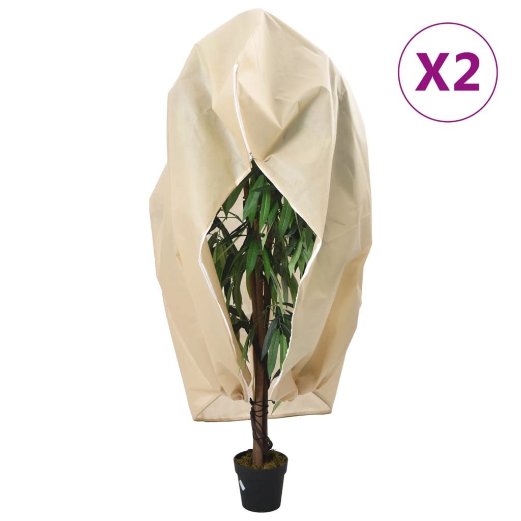 Plantefleecetrekk med glidelås 2 stk 70 g/m² 1,55x1,55 m