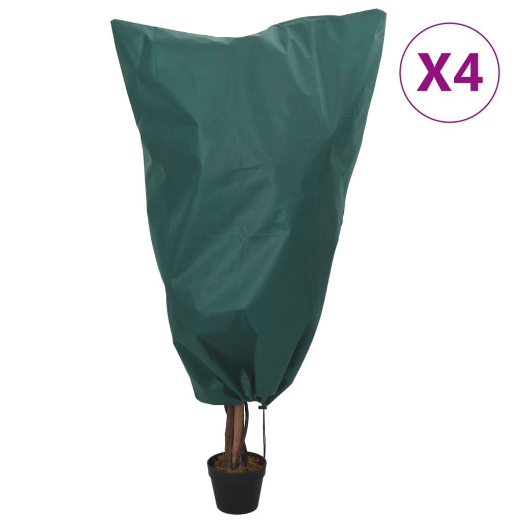 Plantefleecetrekk med snor 4 stk 70 g/m² 0,8x0,8 m