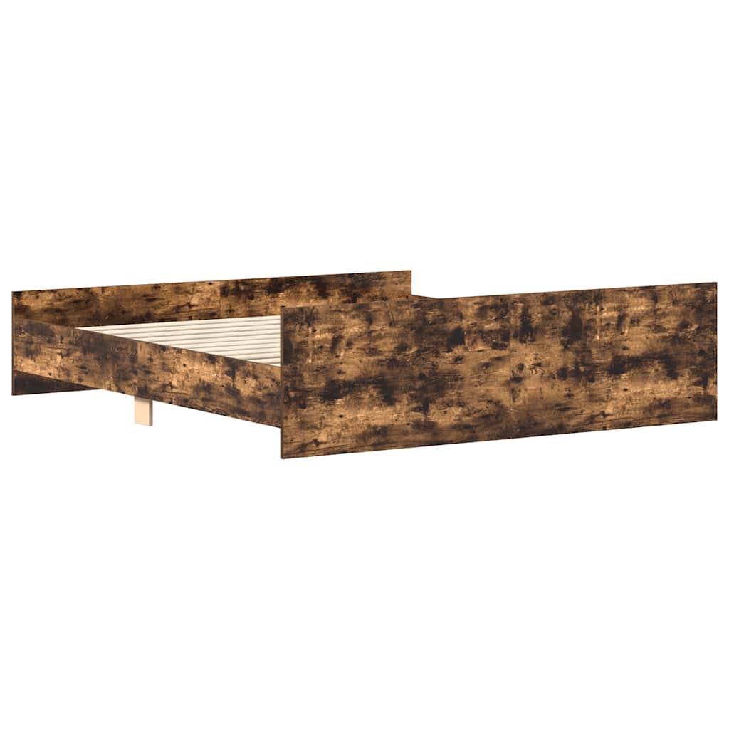 Sengeramme med hode- og fotgavl røkt eik 200x200 cm