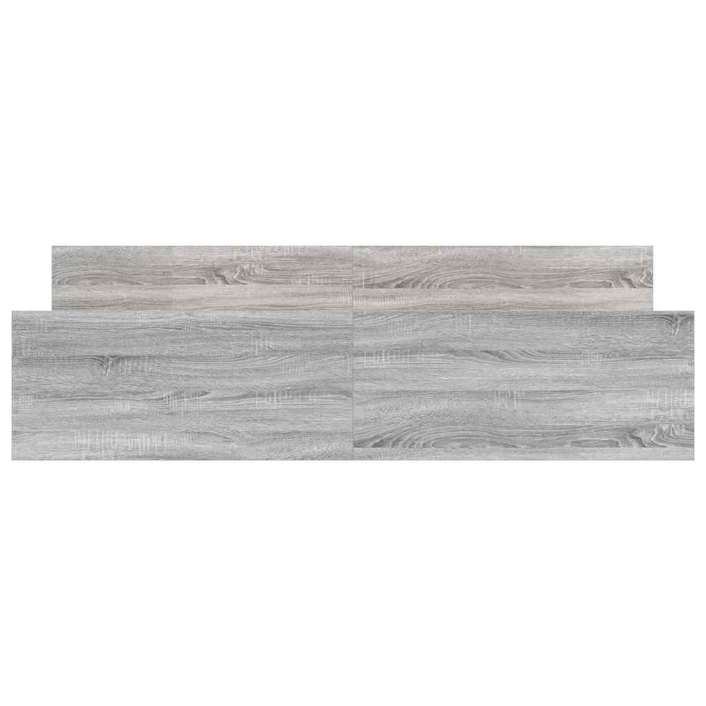 Sengeramme med hode- og fotgavl grå sonoma 200x200 cm