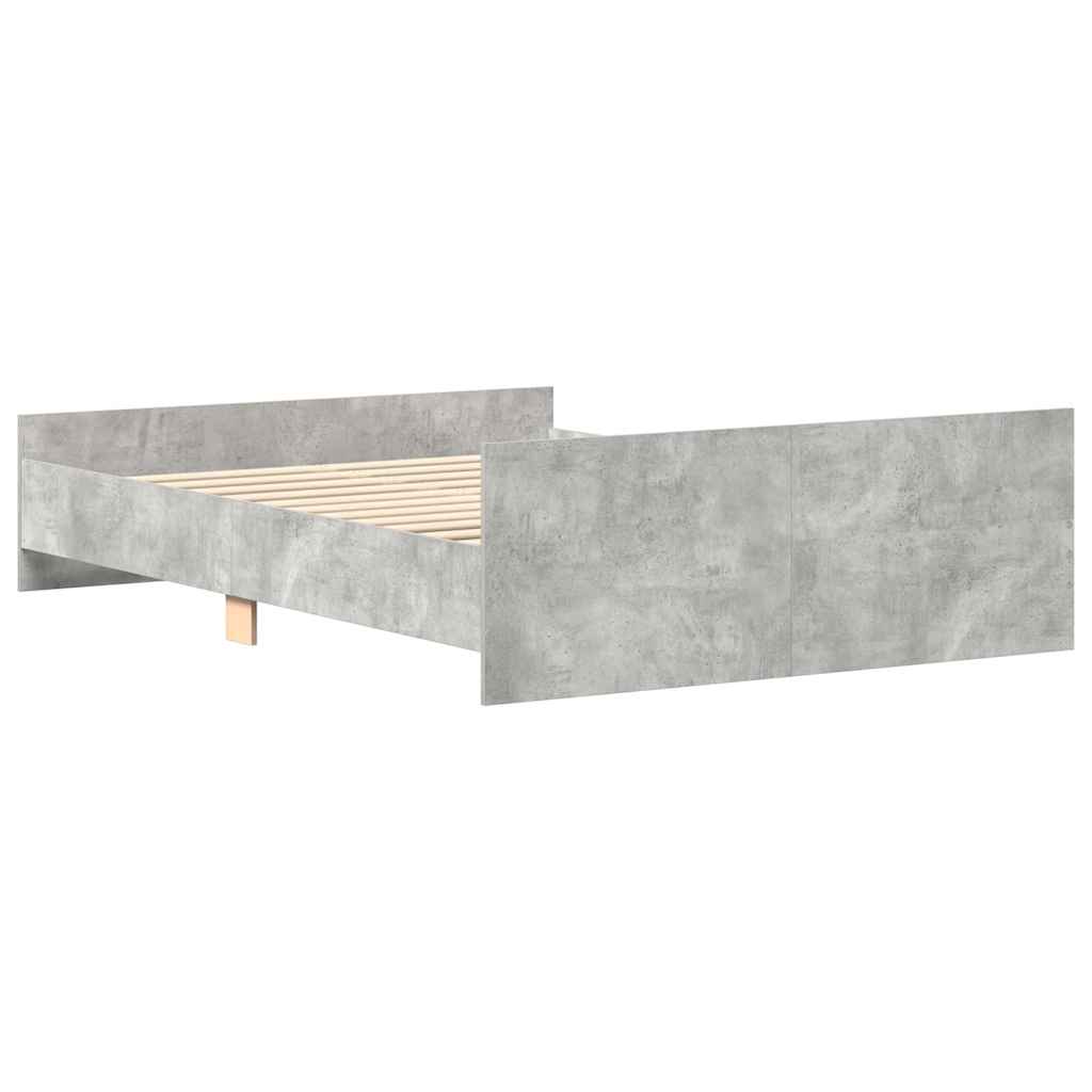 Sengeramme med hode- og fotgavl betonggrå 120x200 cm