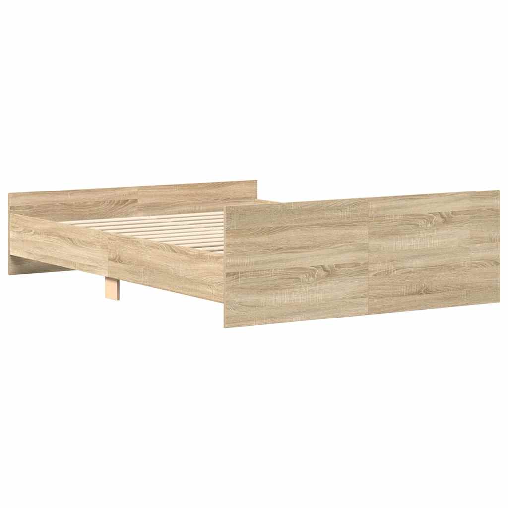 Sengeramme med hode- og fotgavl sonoma eik 140x200 cm