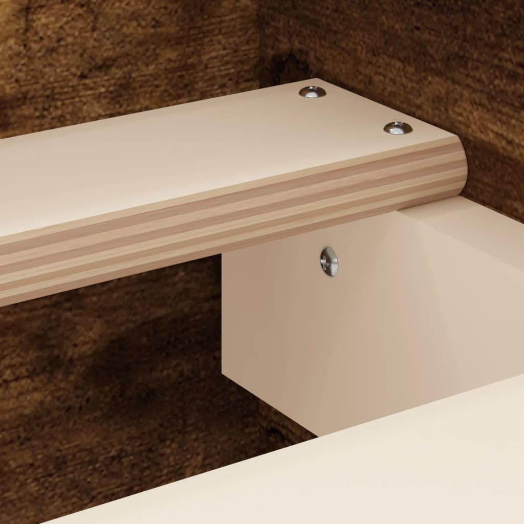 Sengeramme med hode- og fotgavl røkt eik 140x200 cm