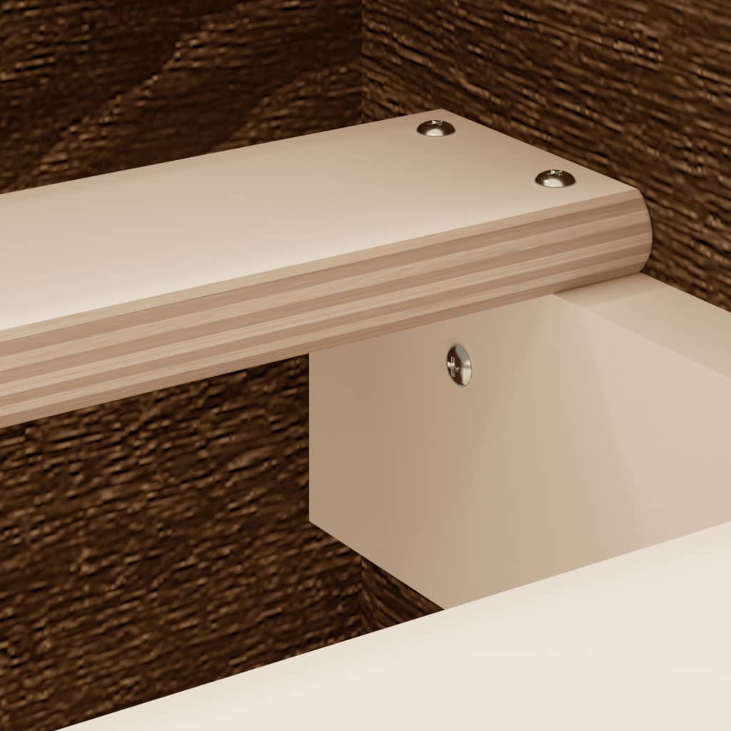 Sengeramme med hode- og fotgavl brun eik 140x200 cm