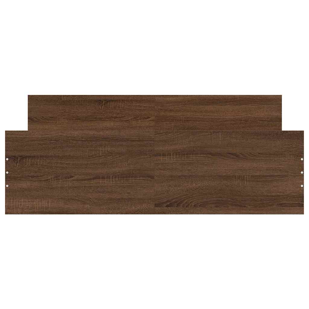 Sengeramme med hode- og fotgavl brun eik 150x200 cm