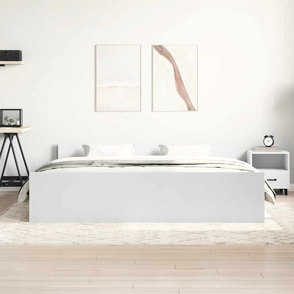 Sengeramme med hode- og fotgavl hvit 160x200 cm