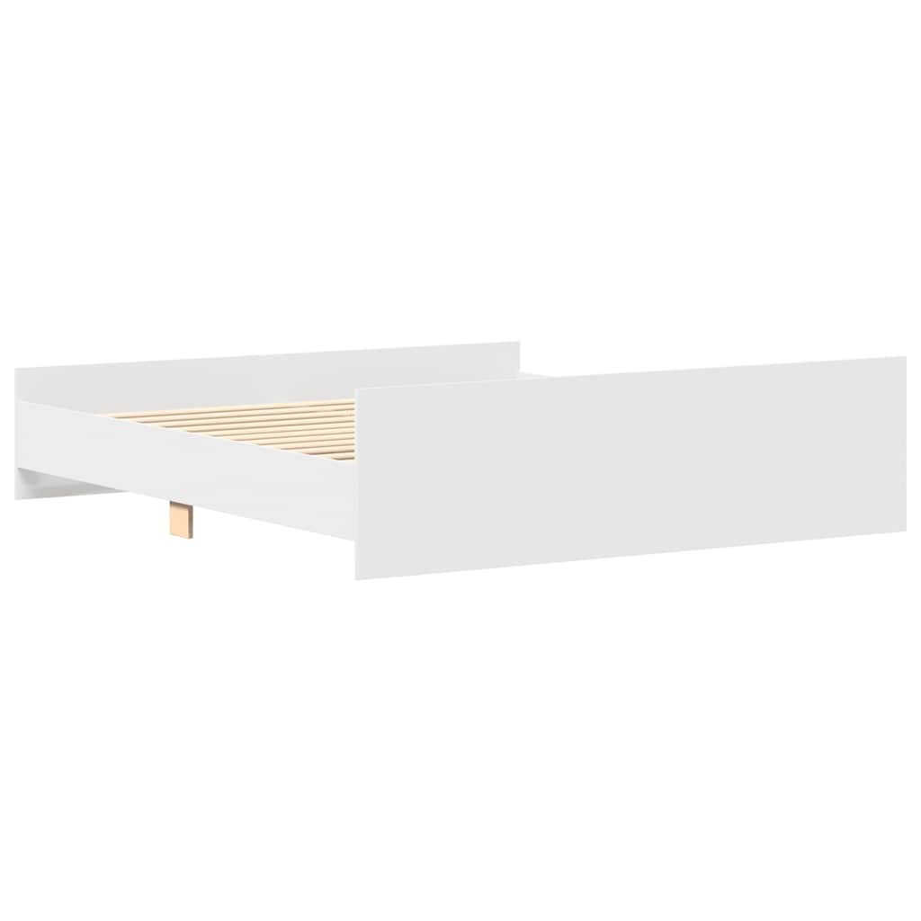 Sengeramme med hode- og fotgavl hvit 160x200 cm
