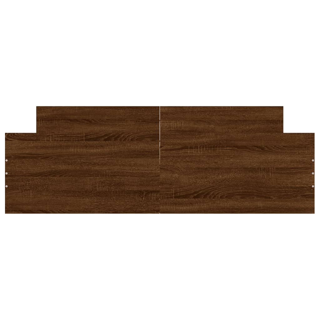 Sengeramme med hode- og fotgavl brun eik 160x200 cm