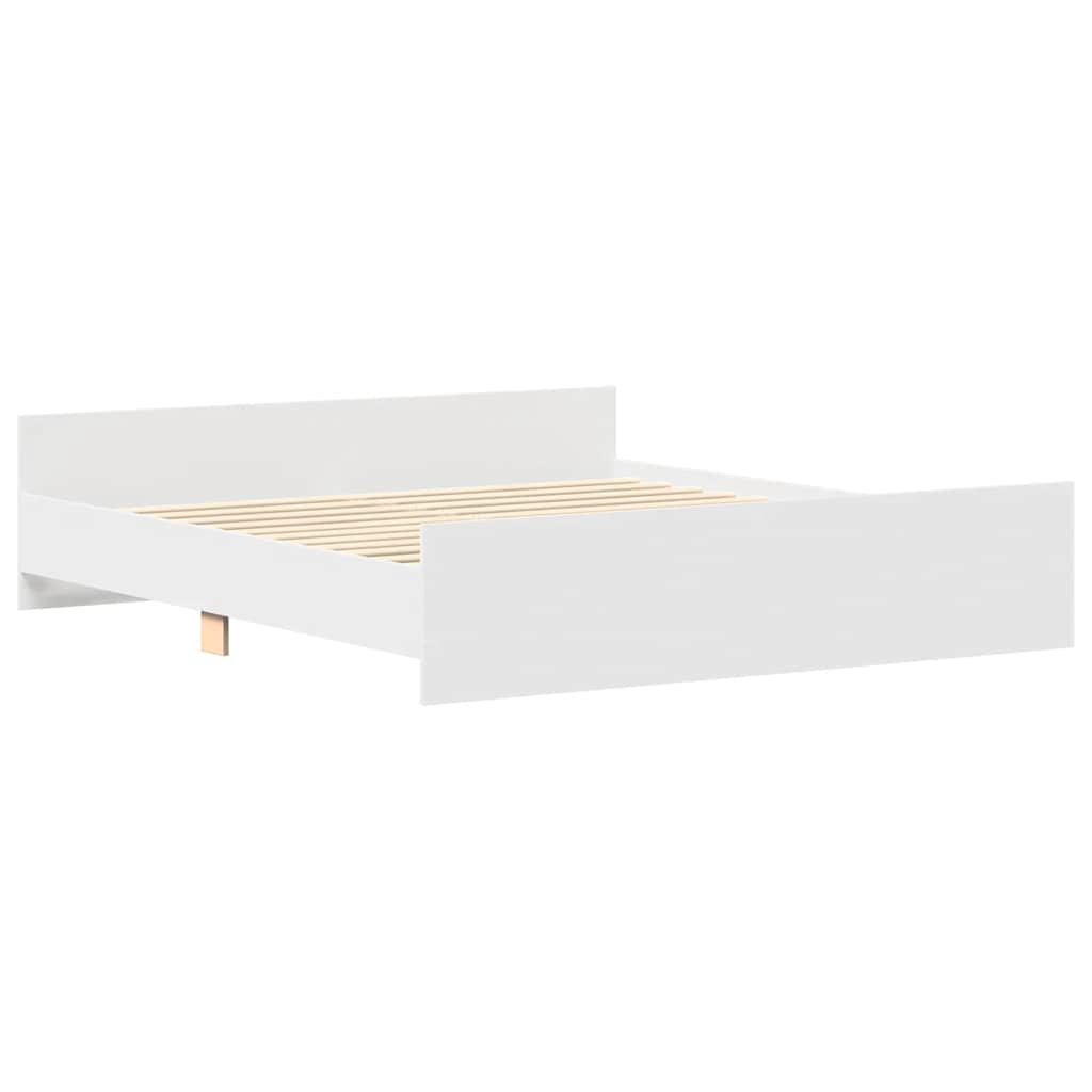 Sengeramme med hode- og fotgavl hvit 180x200 cm