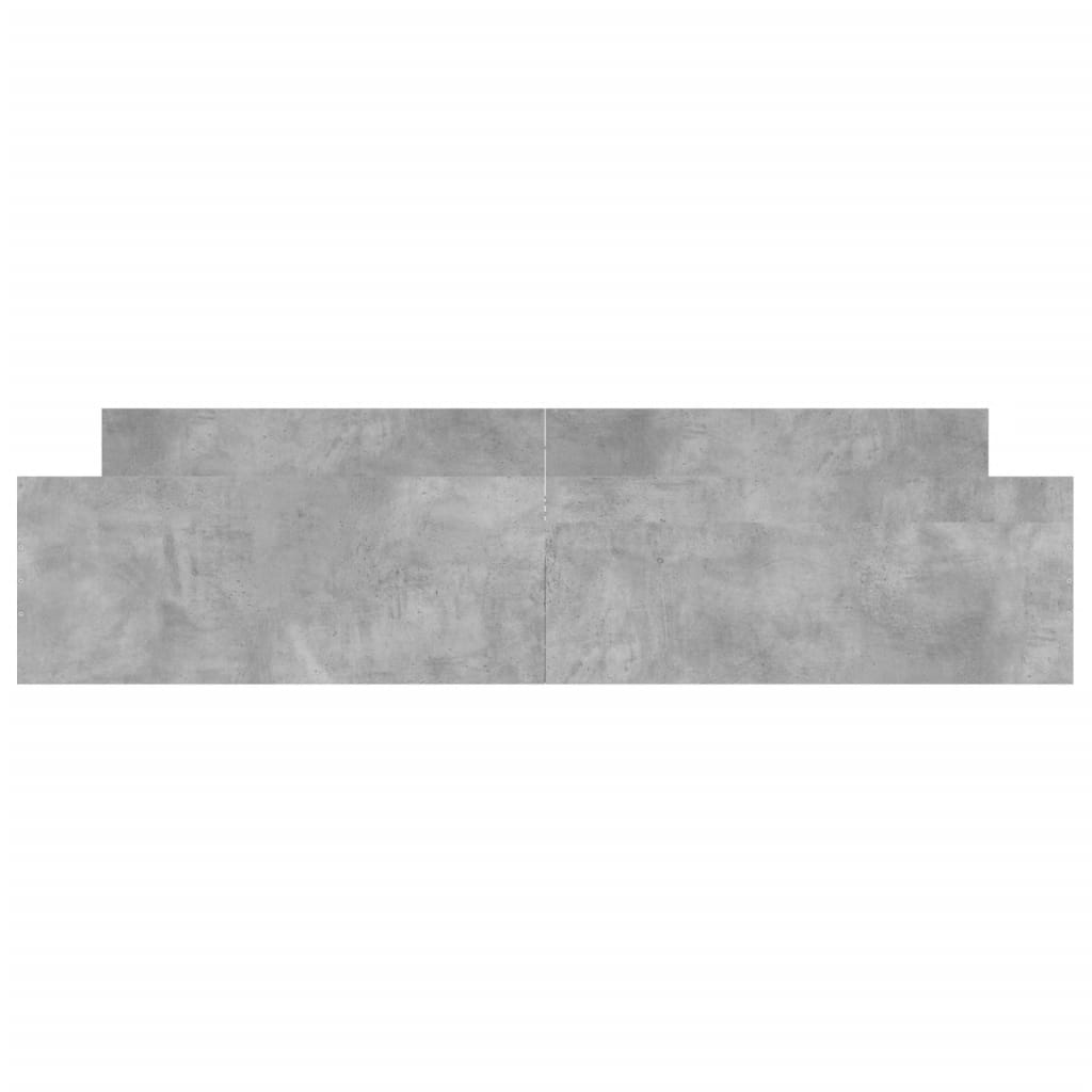 Sengeramme med hode- og fotgavl betonggrå 180x200 cm