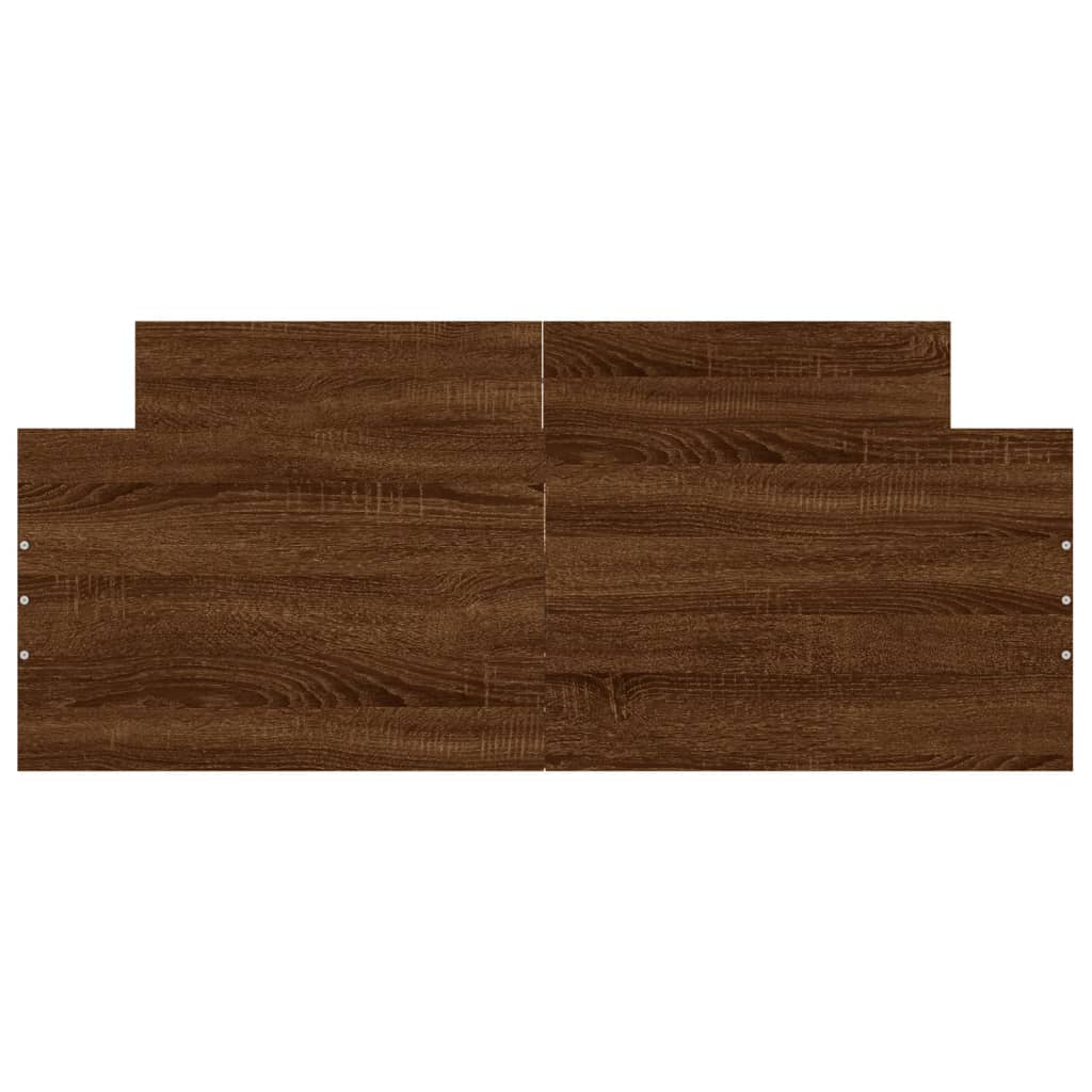 Sengeramme med hode- og fotgavl brun eik 120x190 cm