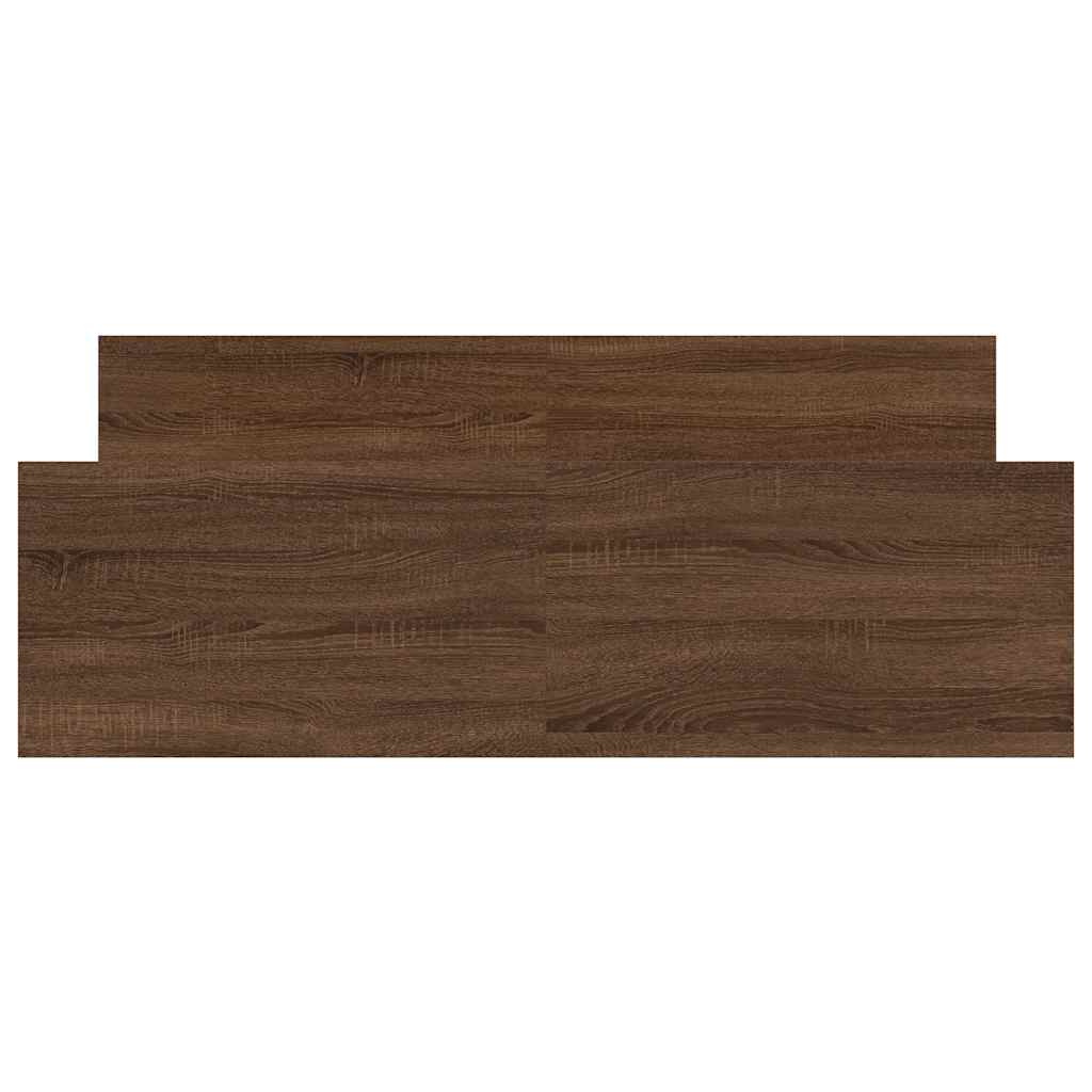 Sengeramme med hode- og fotgavl brun eik 120x190 cm