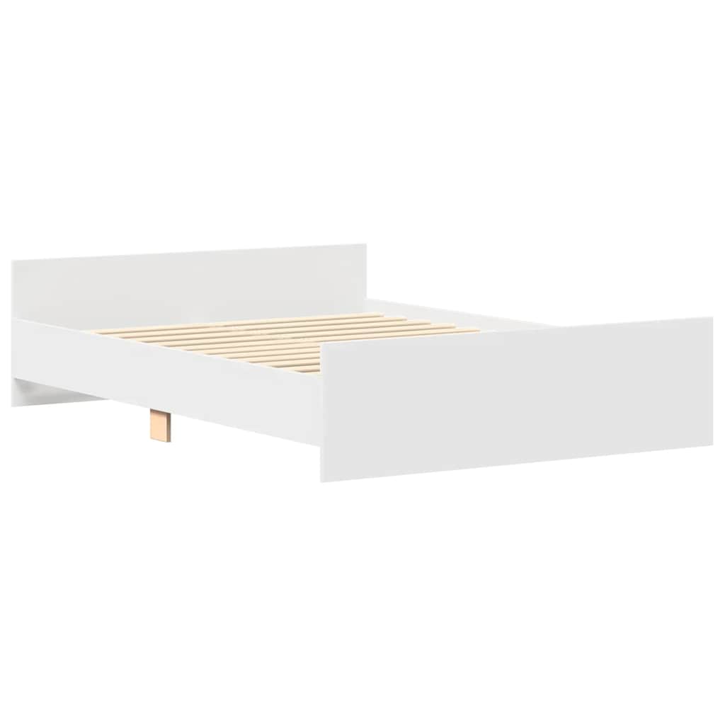 Sengeramme med hode- og fotgavl hvit 140x190 cm