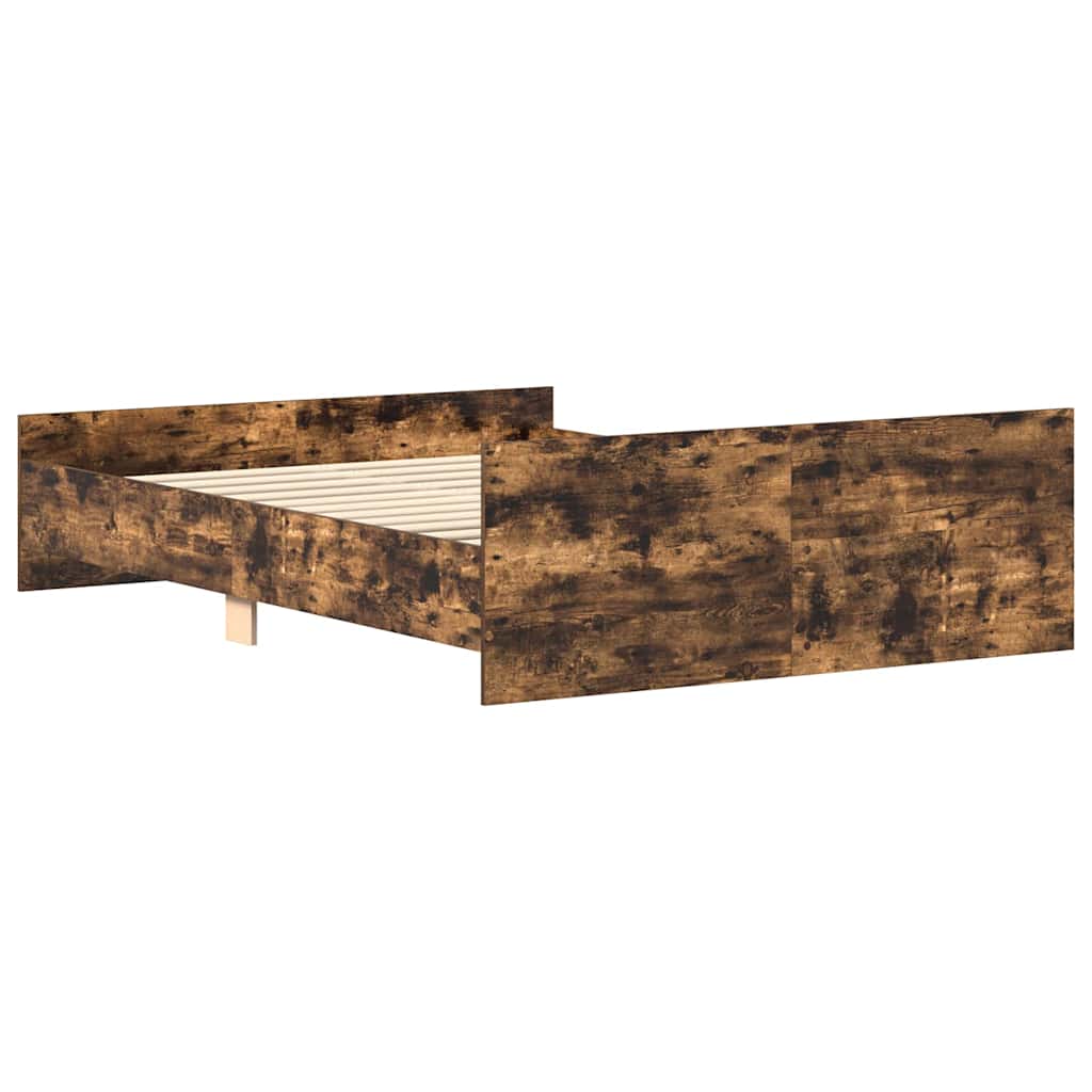 Sengeramme med hode- og fotgavl røkt eik 140x190 cm
