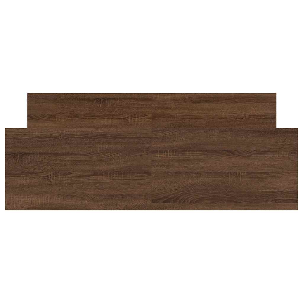 Sengeramme med hode- og fotgavl brun eik 140x190 cm
