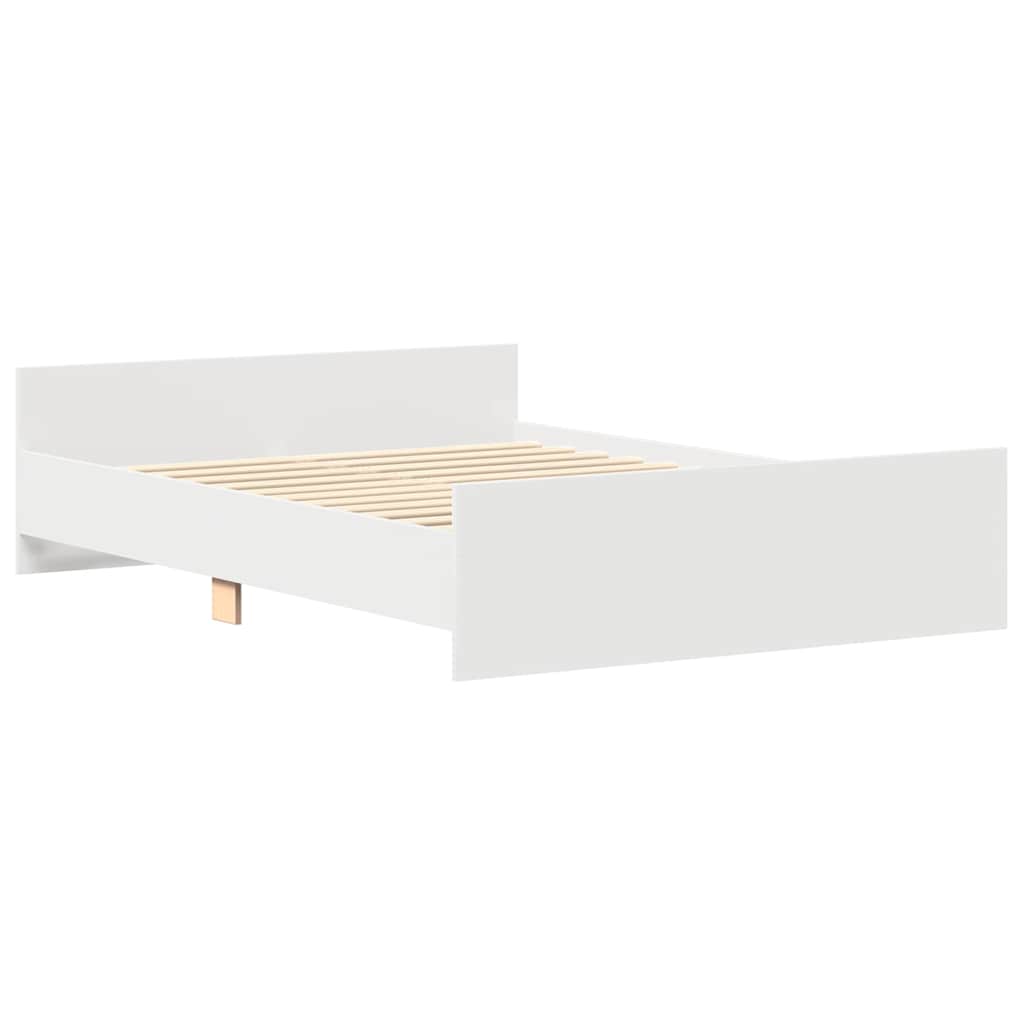 Sengeramme med hode- og fotgavl hvit 135x190 cm