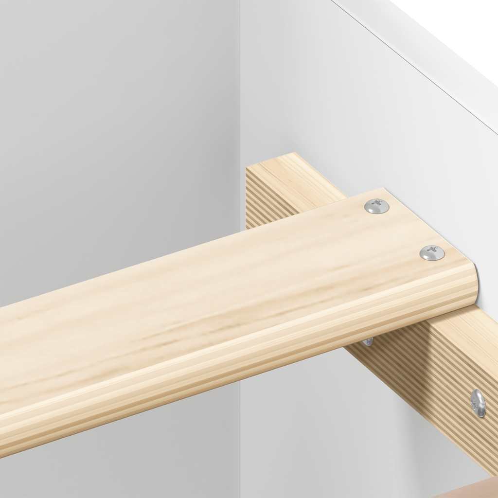 Sengeramme med hode- og fotgavl hvit 135x190 cm