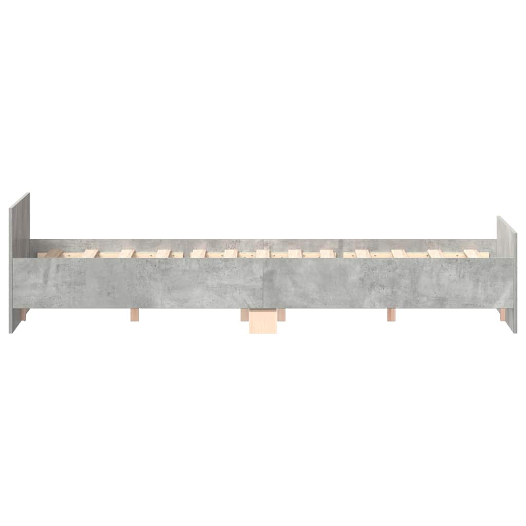 Sengeramme med hode- og fotgavl betonggrå 135x190 cm