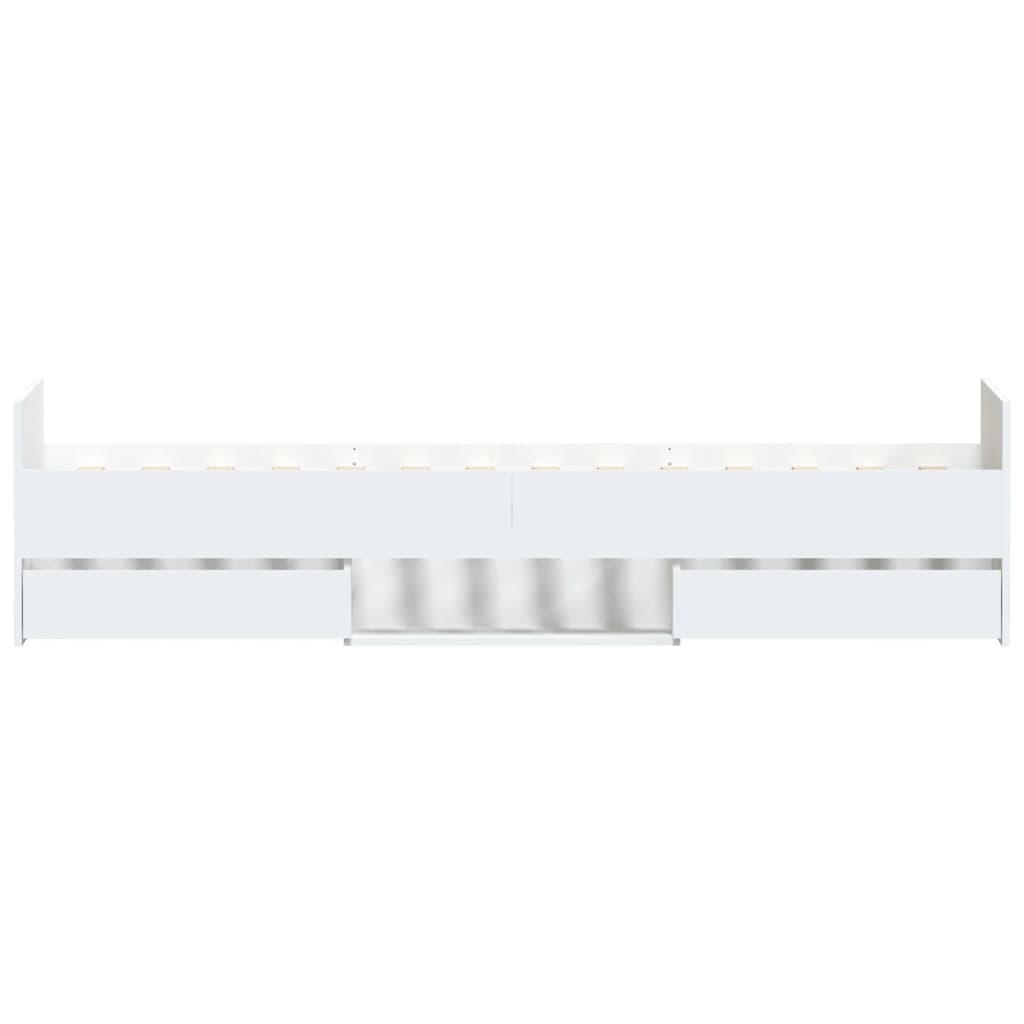 Sengeramme med hode- og fotgavl hvit 100x200 cm