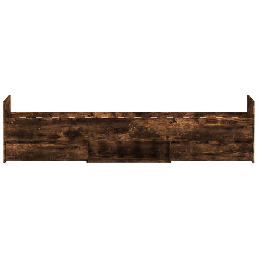 Sengeramme med hode- og fotgavl røkt eik 100x200 cm