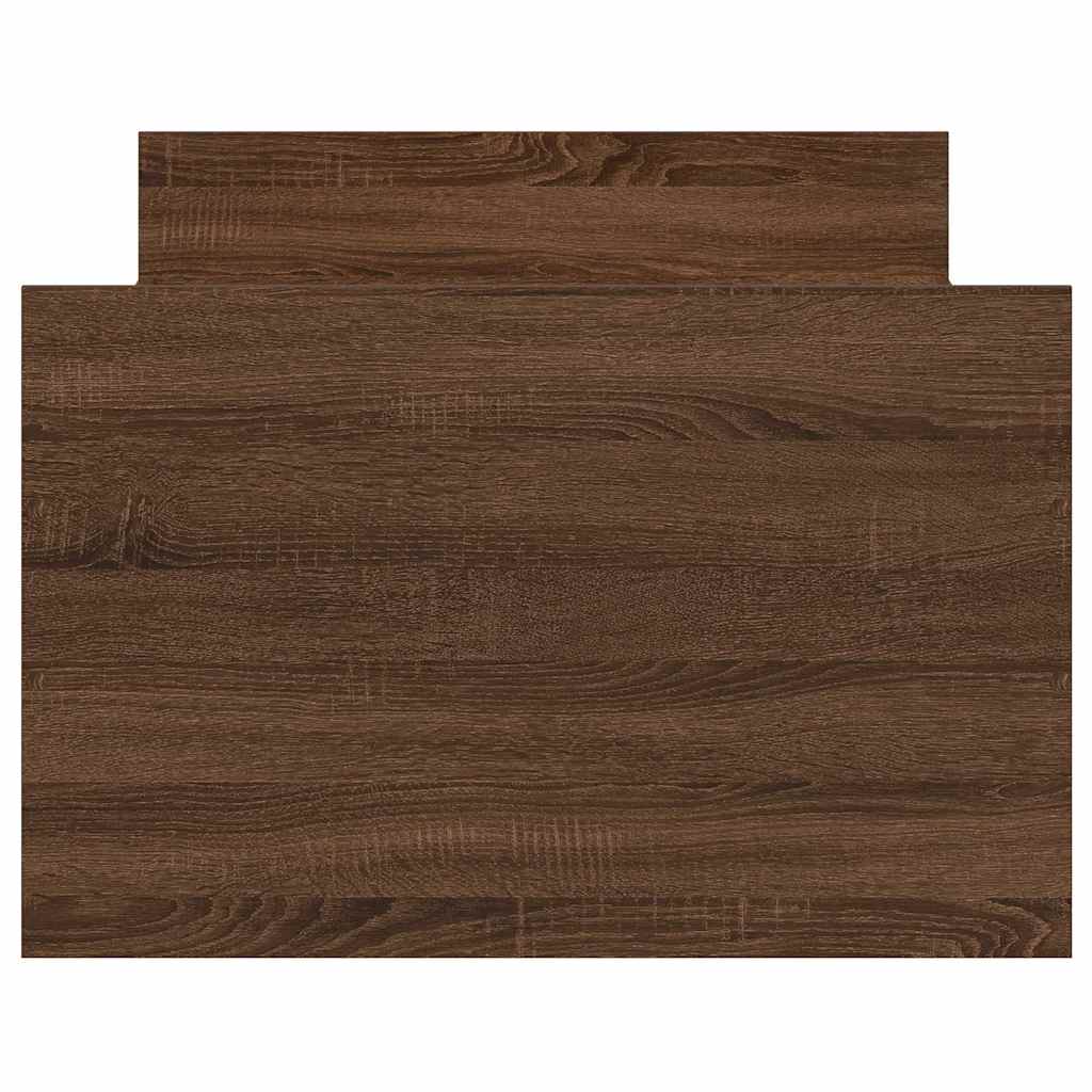 Sengeramme med hode- og fotgavl brun eik 100x200 cm