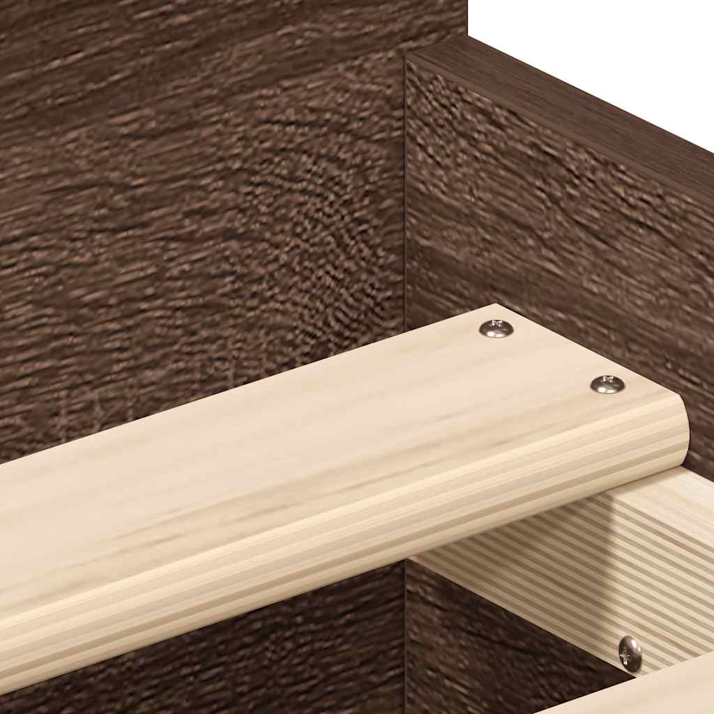 Sengeramme med hode- og fotgavl brun eik 100x200 cm