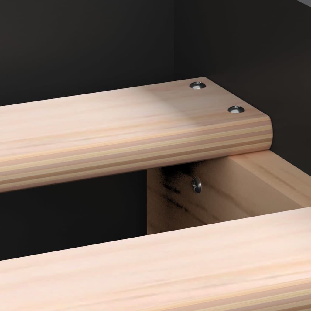 Sengeramme med hode- og fotgavl svart 90x200 cm