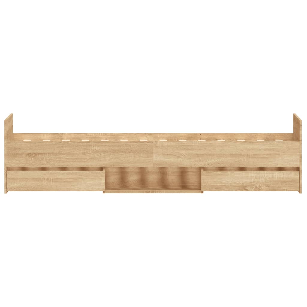Sengeramme med hode- og fotgavl sonoma eik 90x200 cm