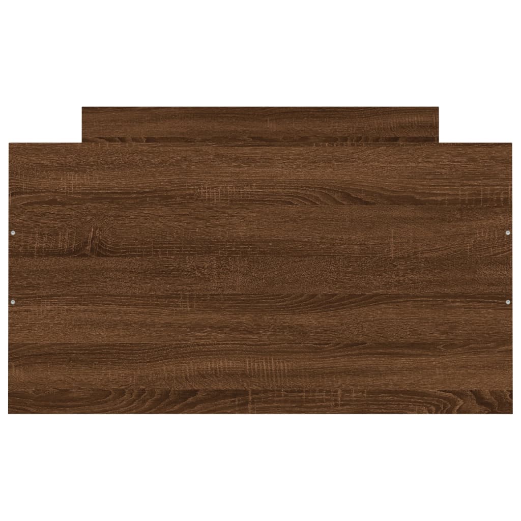 Sengeramme med hode- og fotgavl brun eik 90x200 cm