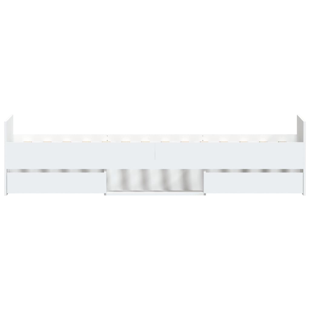 Sengeramme med hode- og fotgavl hvit 90x190 cm