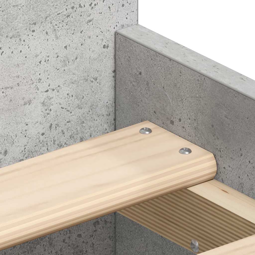 Sengeramme med hode- og fotgavl betonggrå 90x190 cm