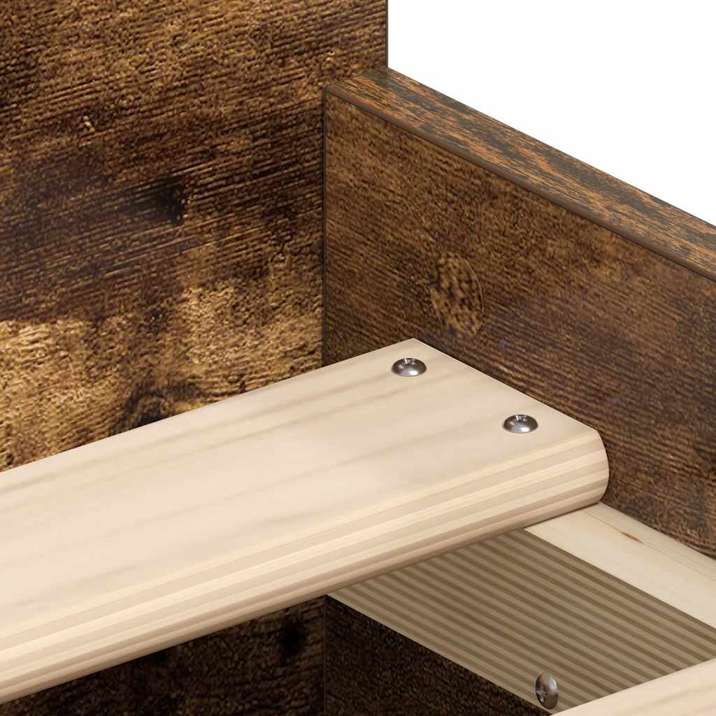 Sengeramme med hode- og fotgavl røkt eik 90x190 cm