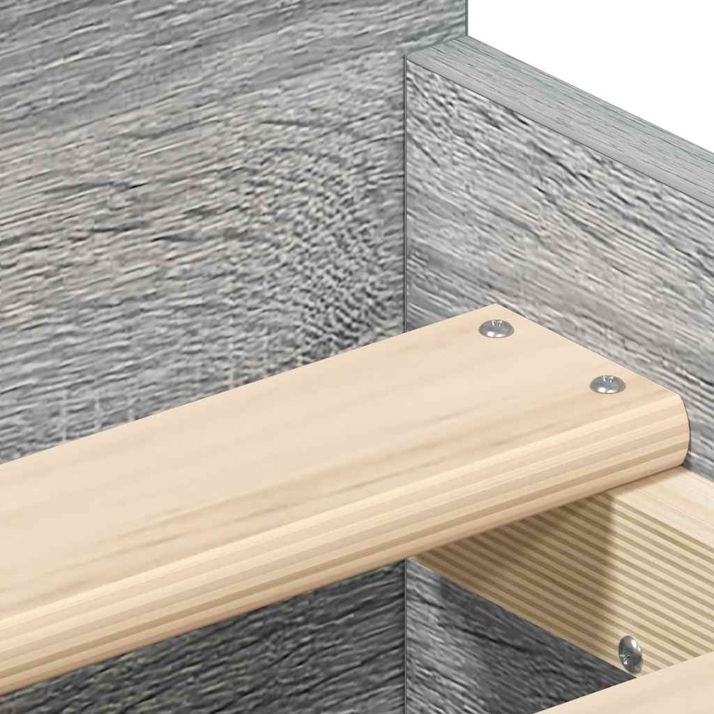 Sengeramme med hode- og fotgavl grå sonoma 90x190 cm