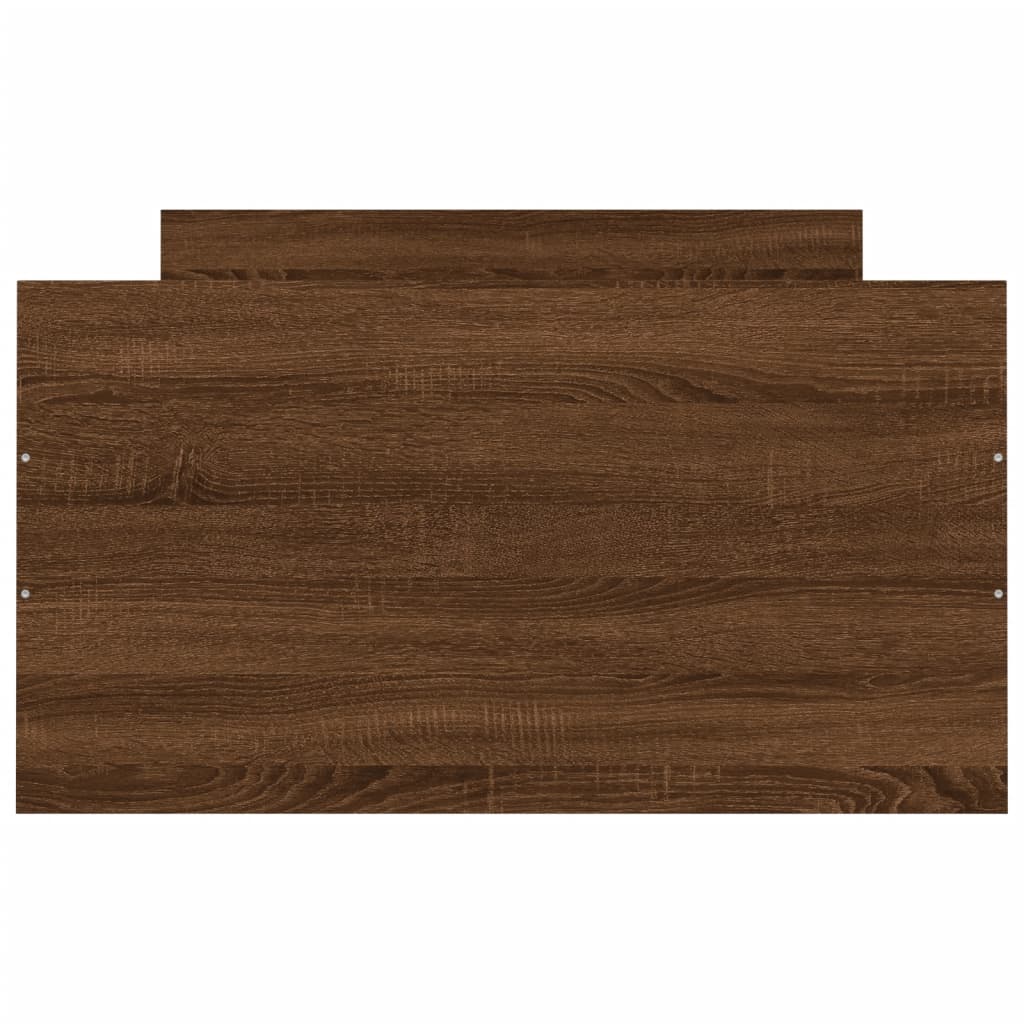 Sengeramme med hode- og fotgavl brun eik 90x190 cm