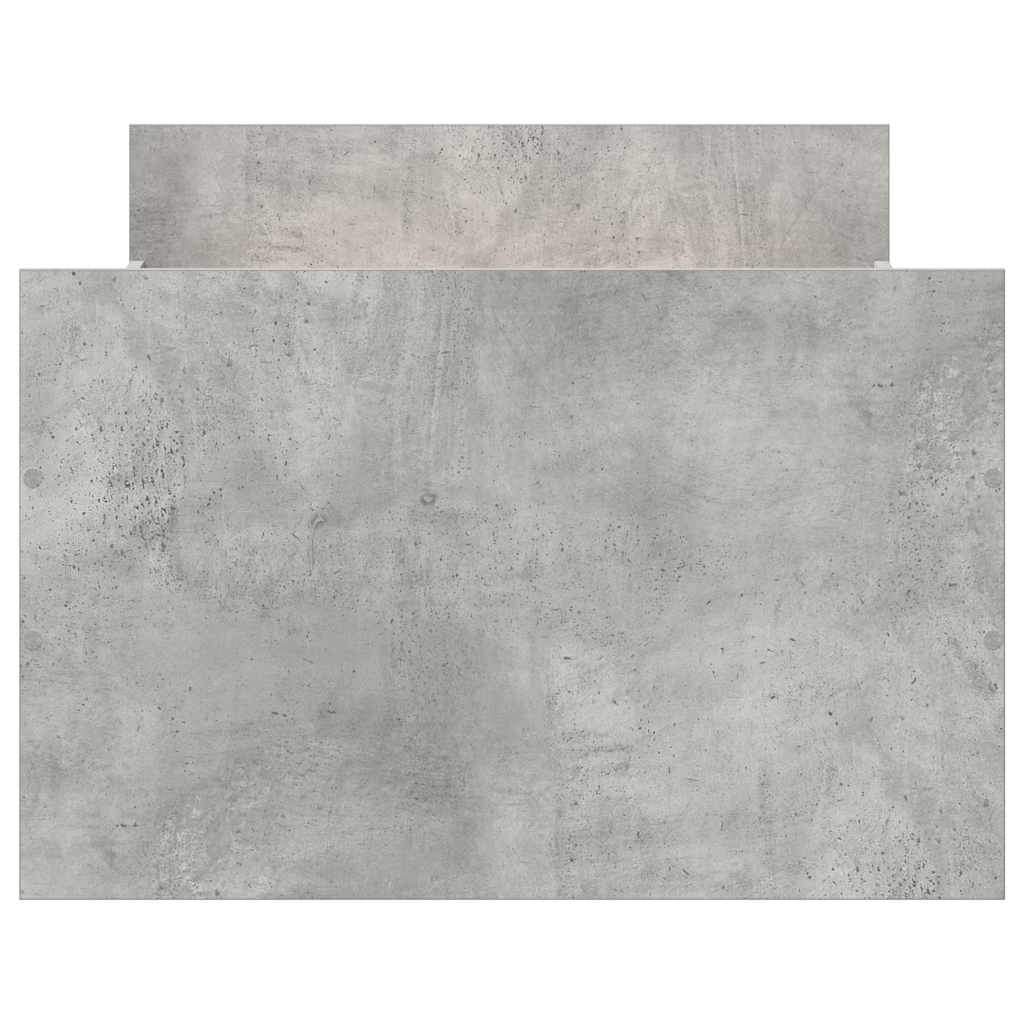 Sengeramme med hode- og fotgavl betonggrå 75x190 cm