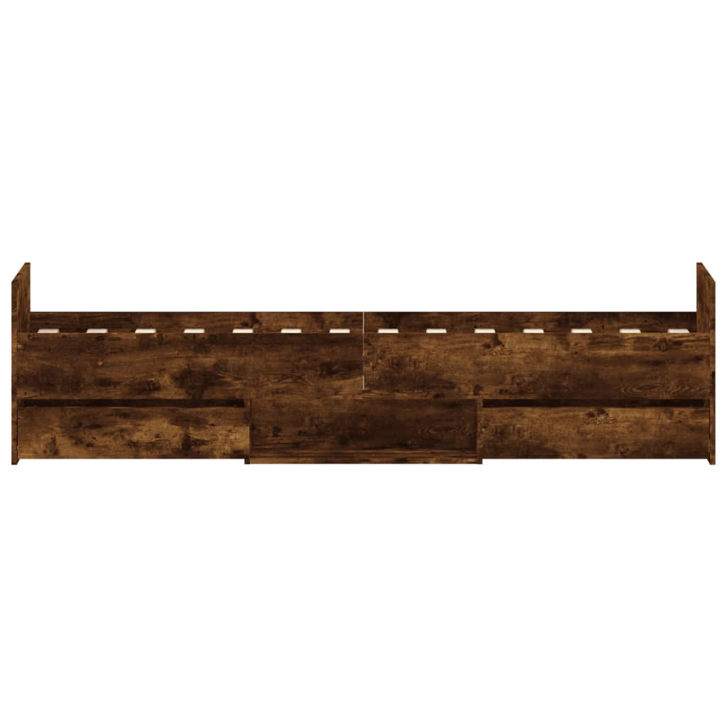Sengeramme med hode- og fotgavl røkt eik 75x190 cm
