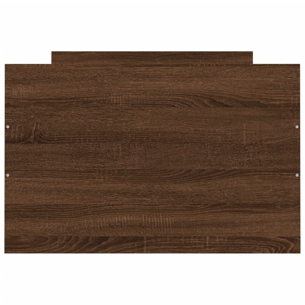 Sengeramme med hode- og fotgavl brun eik 75x190 cm