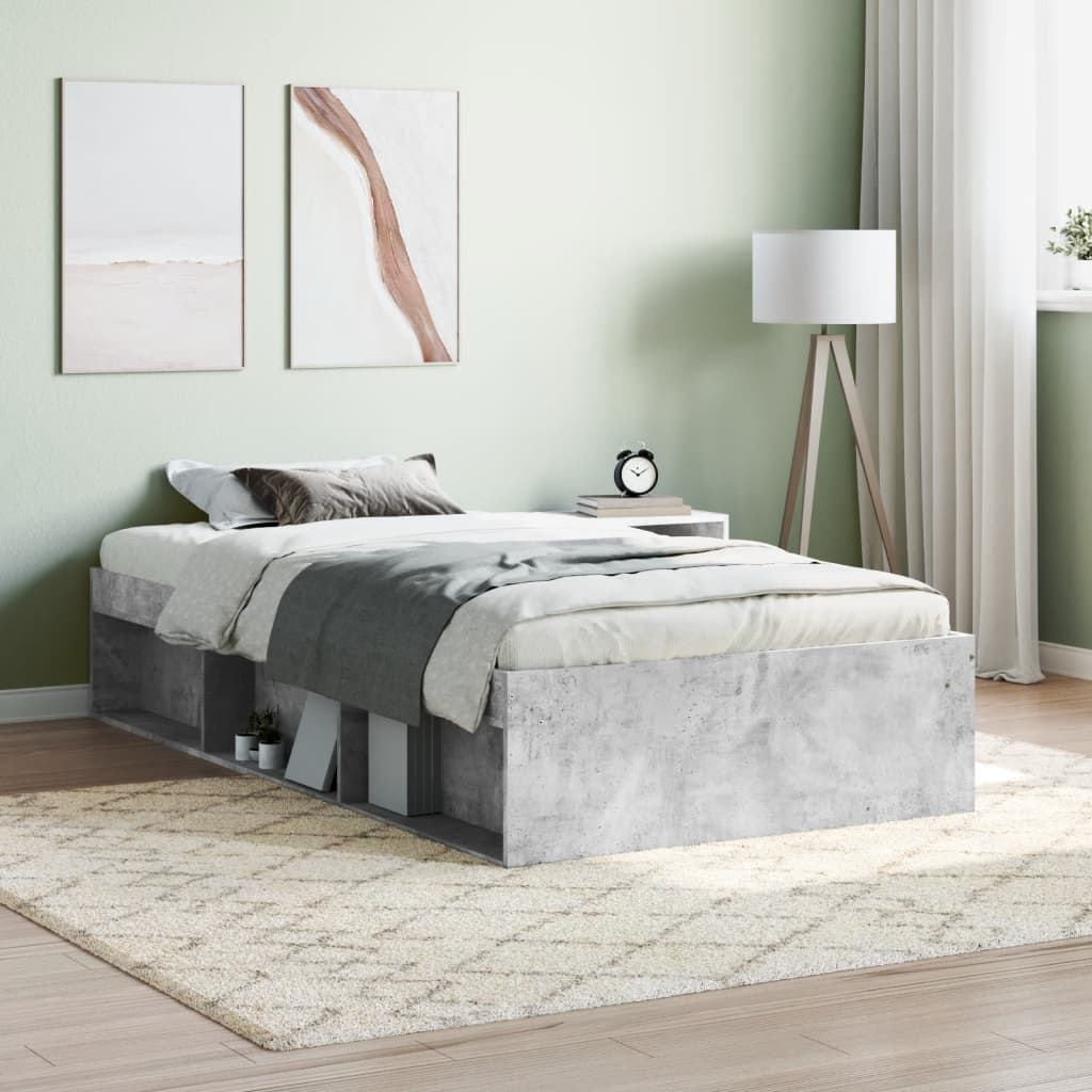 Sengeramme betonggrå 100x200 cm
