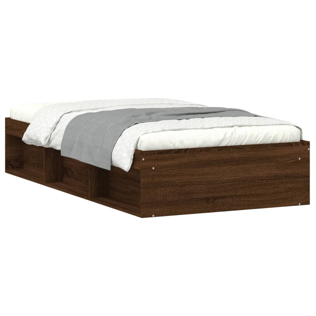 Sengeramme brun eik 90x190 cm