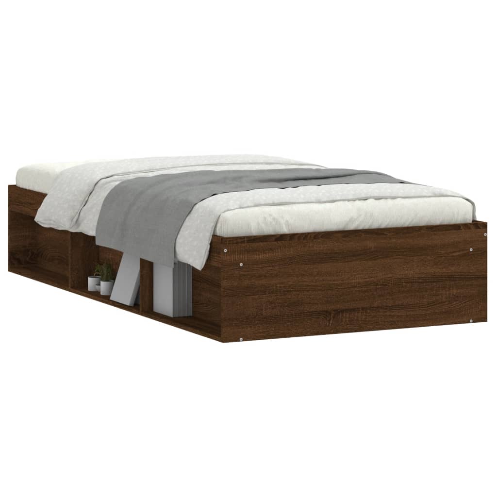Sengeramme brun eik 90x190 cm
