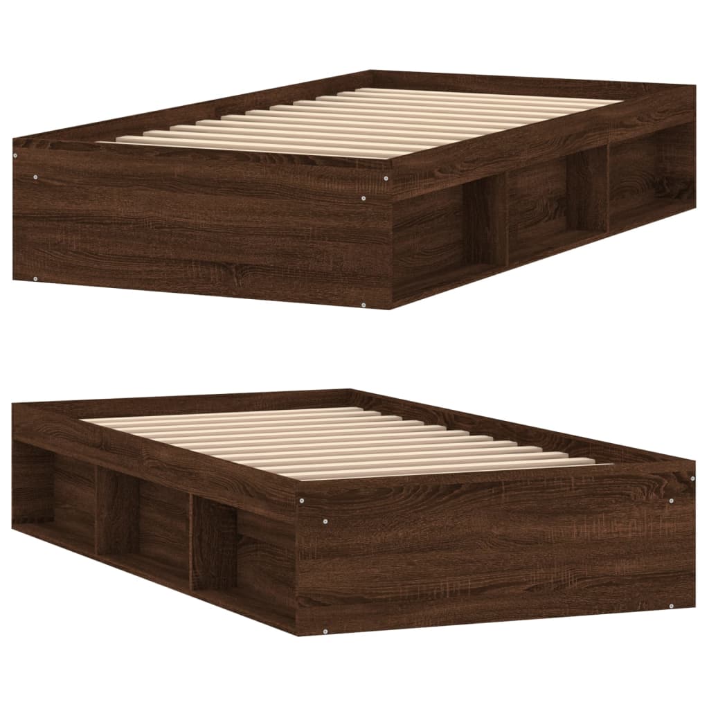 Sengeramme brun eik 90x190 cm