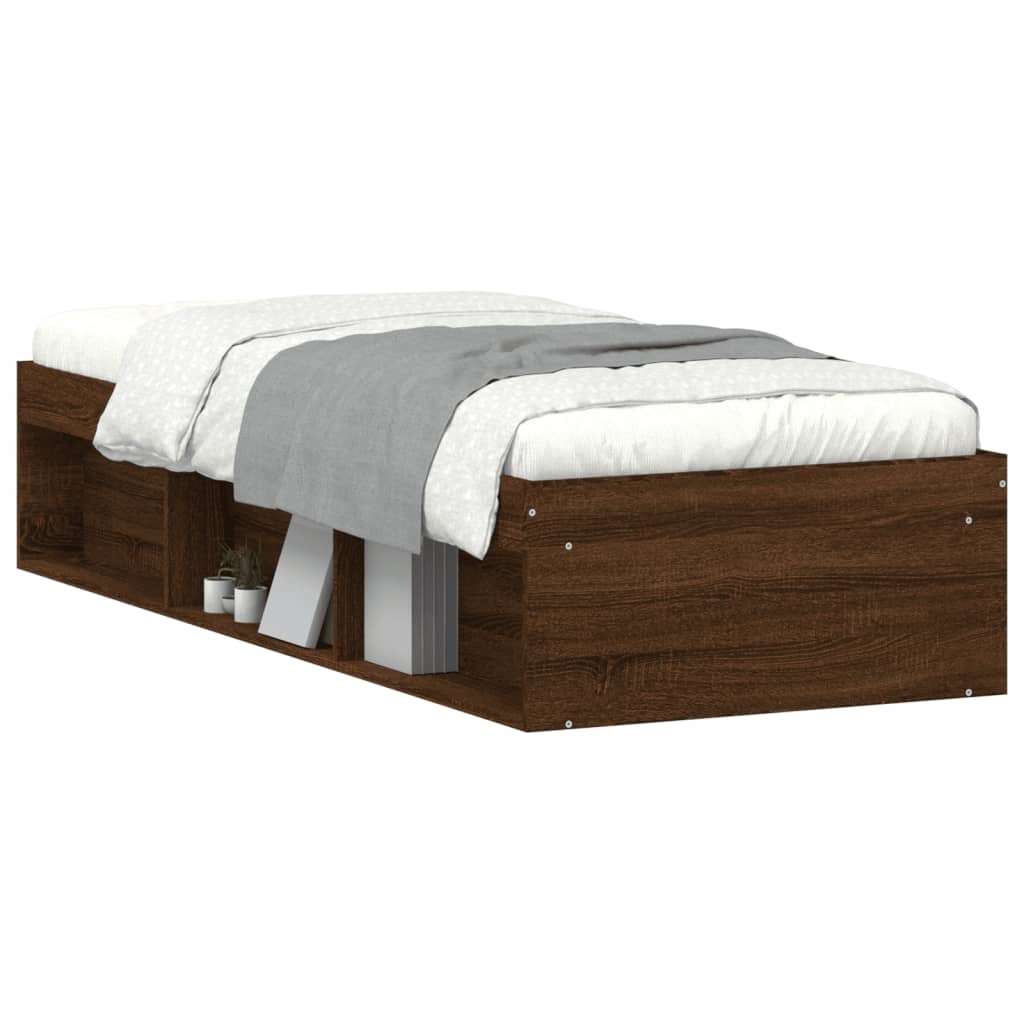 Sengeramme brun eik 75x190 cm